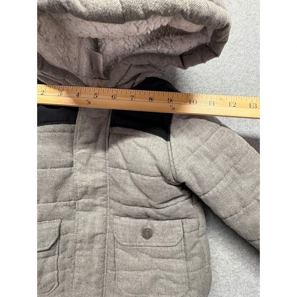 Carters Boys Grey Quilted Sherpa Lined Hooded Puffer Jacket 24M GCL93276-SSI‎